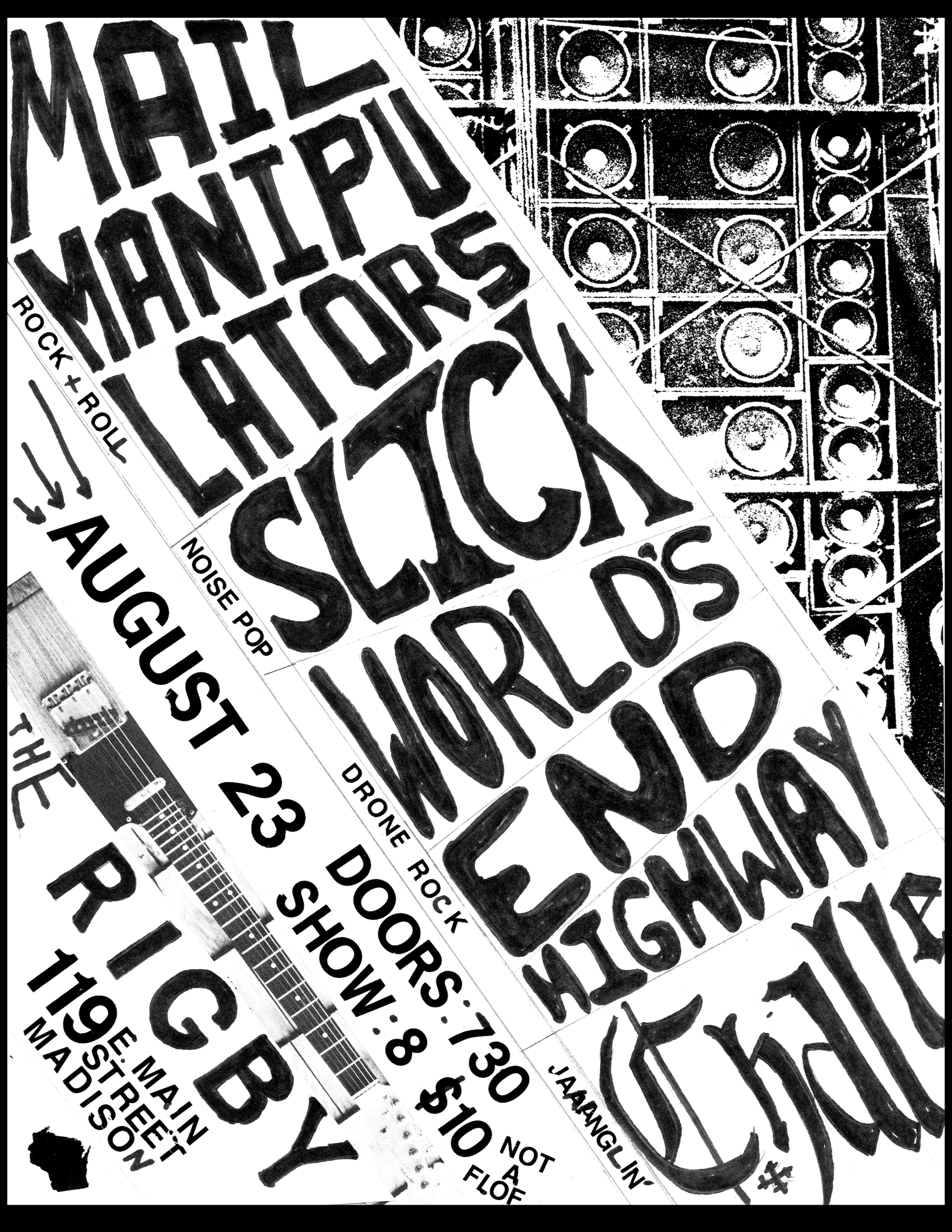 mail manipulators, slick, weh, and c. hale play at the rigby in madison wi on august 23rd, 2025.